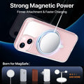 JASBON iPhone 15 Case 6.1 Clear Magnetic Kickstand 360° Rotatable Shockproof