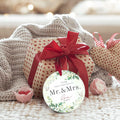XKDOUS 2024 1st Christmas Mr & Mrs Ceramic Ornament Wedding Gift