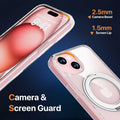 JASBON iPhone 15 Case 6.1 Clear Magnetic Kickstand 360° Rotatable Shockproof