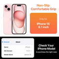JASBON iPhone 15 Case 6.1 Clear Magnetic Kickstand 360° Rotatable Shockproof