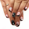 24Pcs French Tip Press On Nails Short Square Ghost Spider Halloween Design