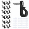 Q Hanger 36Pcs Outdoor String Light Hooks Black Weatherproof Screw-in