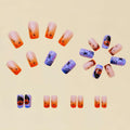 RIICFDD 24 Pcs Medium Square French Tip Press On Nails Acrylic Glossy Set