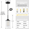 Doraimy 3-Pack 3.9" Grey Glass Pendant Lights Black Finish Modern Farmhouse