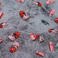 RIICFDD Halloween Press On Nails 24 Pcs Light Pink Almond Full Cover Cute