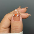 RIICFDD 24 Pcs Medium Black French Tip Halloween Press-On Almond Fake Nails