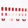 RIICFDD 24 Pcs White Snowflake Acrylic Press On Nails Full Cover Short Coffin