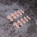 RIICFDD 24 Pcs Medium Black French Tip Halloween Press-On Almond Fake Nails