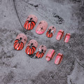 RIICFDD Halloween Press On Nails 24 Pcs Light Pink Almond Full Cover Cute