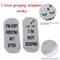 ZXGXLAW Funny 'I'm Not Sleeping' Socks for Dad Men Grandpa – Single Pair