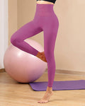 Homma High Waist Tummy Control Compression Leggings Vivid Magenta Size L