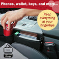 Upgrade Car Side Gap Filler Organizer Black with Cup Holder & Hooks