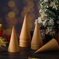 Zhanmai 3 Pc Paper Mache Cones 5.9x2.75in Cardboard Craft DIY Ornament