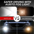 dawfall 2-Pack H10 50W 6000K White Fog Lamp Bulbs Waterproof Universal