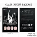 24 Pcs Medium Christmas Press-on Nails Glossy Design Square with Glue