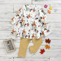 Aimaopao Toddler Girls Red Floral Tunic Top & Pants Set Size 6T