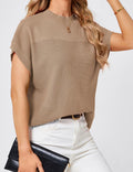 Womens Ribbed Knit Crop Tank Top Dark Apricot Size L