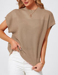 Womens Ribbed Knit Crop Tank Top Dark Apricot Size L