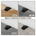 Rubber Door Stopper Wedge Black 4 Pack Sturdy Stackable Floor Door Stops