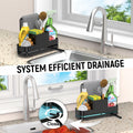 FUNKYLEE Kitchen Sink Sponge Holder Caddy with Brush Holder & Soap Dispenser