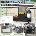FUNKYLEE Kitchen Sink Sponge Holder Caddy with Brush Holder & Soap Dispenser