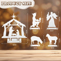 MorningRo White Metal Christmas Nativity Set 3 Pc Indoor Rustic Decor