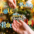 Gerrii 18pcs Christmas Ornaments Wooden Words Colorful Bulk New Crafts