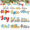 Gerrii 18pcs Christmas Ornaments Wooden Words Colorful Bulk New Crafts