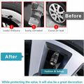 JIASWTHM Tire Valve Stem Caps Black 4 Pack Anodized Aluminum Universal