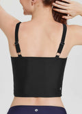 baleaf Women's Swim Top Modest Square Neck Tankini Black Size 36 Built-in Bra
