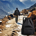 Sofanler Drawstring Backpack Gym Bag with Shoes Compartment Black