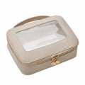 Leatvook Portable Makeup Bag Large Travel Cosmetic Organizer Brown