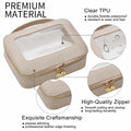 Leatvook Portable Makeup Bag Large Travel Cosmetic Organizer Brown