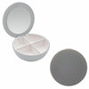 EZY DOSE Travel Pill Organizer Gray Compact Portable Medicine Case with Mirror