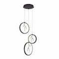 ACNENZIO Black 3-Light Pendant Lighting Fixture, Adjustable, Black 3-Ring