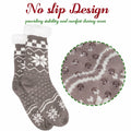 Kiddokids Women's Fuzzy Slipper Socks with Grippers Warm Cozy Fleece - One Size