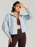 GYM RAINBOW Womens Waterproof Windbreaker Jacket Blue Size M
