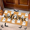 JarThenaAMCS Halloween Coir Doormat Cute Ghost Non-Slip 16.5x29 Inch