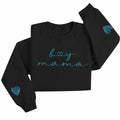 MYHALF Women Mama Oversized Crewneck Sweatshirt Pink Embroidered LS