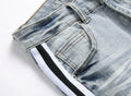 ABSECAI Men's Skinny Ripped Slim Fit Stretch Jeans Blue Size 34