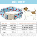 ARING PET Christmas Dog Collar Blue Adjustable Cotton Quick Release Puppy Collar
