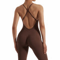 RUUHEE Women's Brown Seamless Backless Tummy Control Jumpsuit Size XL