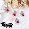 50pcs Handmade Dark Resin Bat Charms for Nails Halloween Accessories