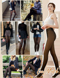 Yusongirl Women's Thermal Fleece Tights High Waist Black Size M