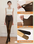 Yusongirl Women's Thermal Fleece Tights High Waist Black Size M