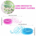 Giantree 2 Pack Retractable Windproof Clothesline Pink + Blue for Outdoor