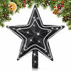 Hollowfly Mini Star Christmas Tree Topper Black Pearl 8 Inch Tree Top Decor