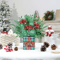 Super Holiday Mini Buffalo Check Plaid Green Glitter Christmas Tree - Tabletop