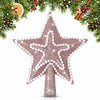 Hollowfly 4" Glitter Mini Star Christmas Tree Topper Rose Gold Pearl
