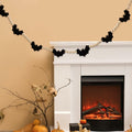 Gvhntk Black Felt Bats Garland Halloween Decor Indoor Banner Wood Beads